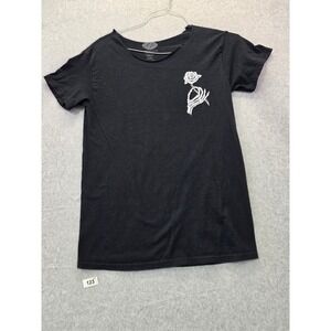 Know Bad Daze‎ Trust No One Skeleton Rose Graphic T-Shirt Black Mens Small